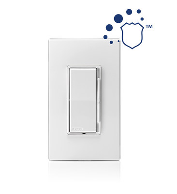 The Antimicrobial Treated Decora Slide Dimmer is the latest addition to Leviton’s current offering of antimicrobial treated Decora Switches, Toggle Switches, and Wallplates. By incorporating an antimicrobial additive into the product material, Leviton Antimicrobial Treated Devices help to inhibit the growth of mold, mildew, fungi, and odor-causing bacteria on the surface of the device between normal cleanings.