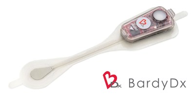 BardyDx Carnation Ambulatory Monitor (CAM™) - P-wave centric™ ambulatory cardiac patch monitoring and arrhythmia detection (PRNewsfoto/Bardy Diagnostics, Inc.)