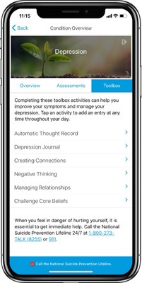Through The Voyage®, New Ocean's user-facing mobile app, Depression Management delivers personalized self-care plans with embedded digital coaching. Its interactive Cognitive Behavioral Therapy (CBT) Toolbox aims to help employees and members privately self-manage symptoms of depression between provider visits.