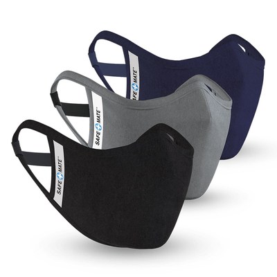 Safe-Mate’s reusable, machine washable face masks set the standard in both comfort and protection. Made from a cotton/poly blend designed for maximum comfort and breathability, the masks include a built-in pocket for Safe-Mate’s 5-layer filters for another layer of added protection. The unique back-elastic strap wraps around your head to provide relief from tension around ears and allows the mask to rest around the neck when not in use. The “U” shaped under-chin gusset and nose stitching make fo