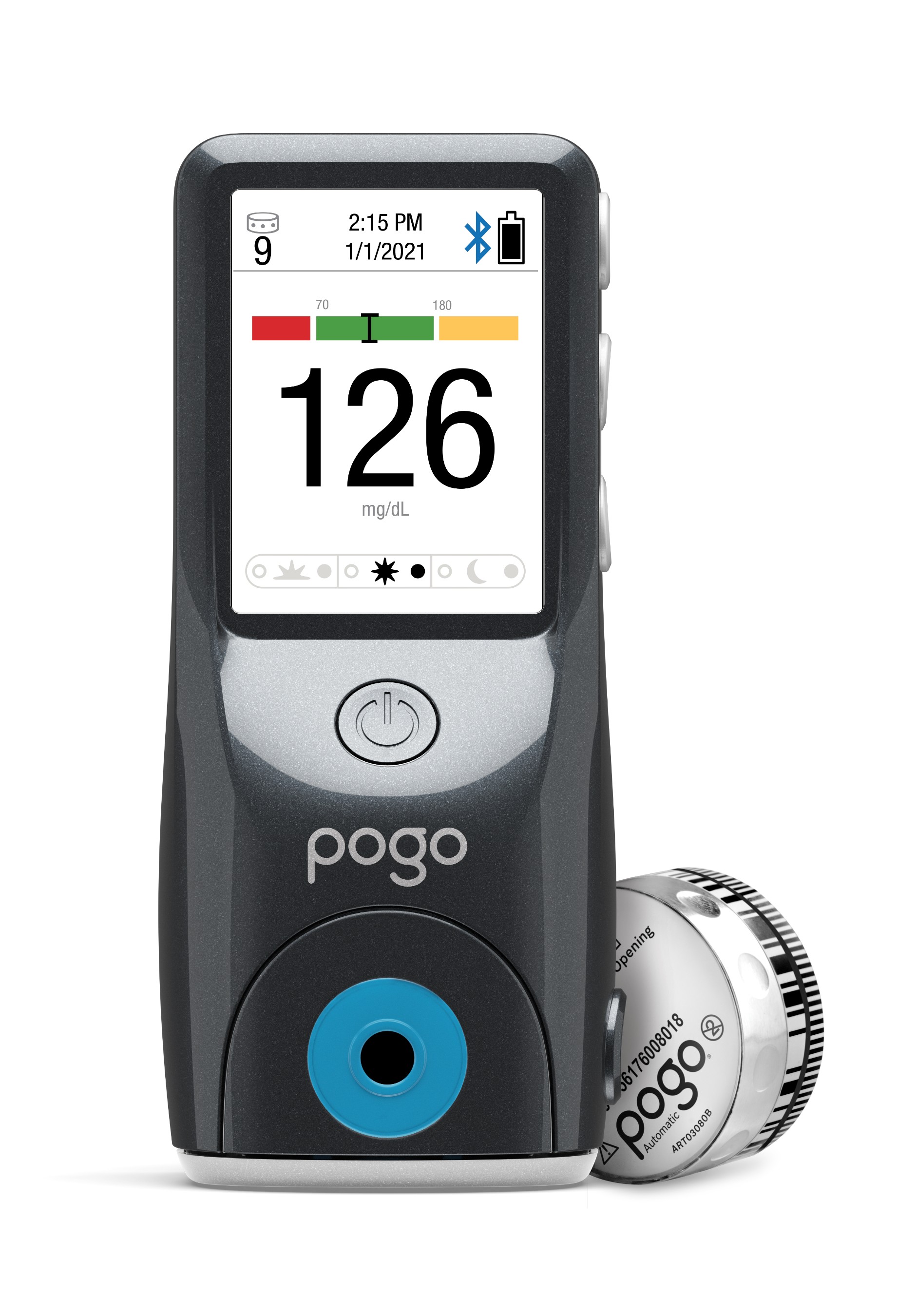 POGO Automatic® Blood Glucose Monitor and Cartridge