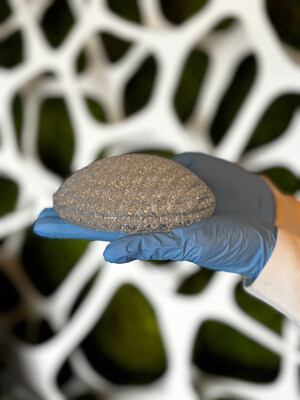 3D Printed Breast implant consisting of 200cc in volume of CollPlant’s rhCollagen-based bioinks produced on a Stratasys’ Origin® printer