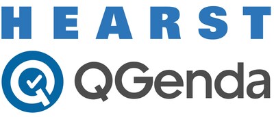 Hearst logo and QGenda logo