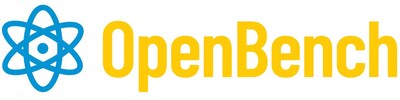 OpenBench logo: blue atom icon left of OpenBench written in gold.