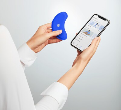 The Wesper Home Sleep Apnea Test (HSAT) being paired to a phone