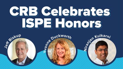 Jeff Biskup, PE, Yvonne Duckworth, PE, and Niranjan Kulkarni, PhD, were recently honored at ISPE's Annual Meeting.