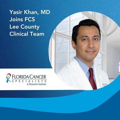 Board-certified medical oncologist and hematologist Yasir Khan, MD joins the Florida Cancer Specialists & Research Institute Lee County team of cancer experts. He is providing care to patients at the FCS Colonial and Estero locations.