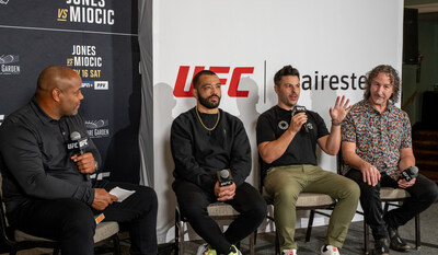 Left to right: UFC Hall-of-Famer Daniel Cormier, UFC Featherweight contender Dan Ige, Aires Tech CEO Josh Bruni, and neuroscientist & brain health specialist Dr. Nicholas Dogris