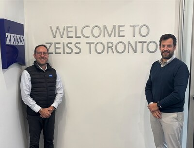 Bryan Rossi, President of ZEISS Canada and Diederik Van Tricht, National Sales Manager of ZEISS Industrial Quality Solutions Canada at the ZEISS Canada location in Toronto.