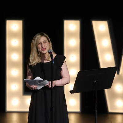 Meredith Goldstein presents during Globe Live at the Paramount Center in Boston in 2017 - Photo by Craig F. Walker
