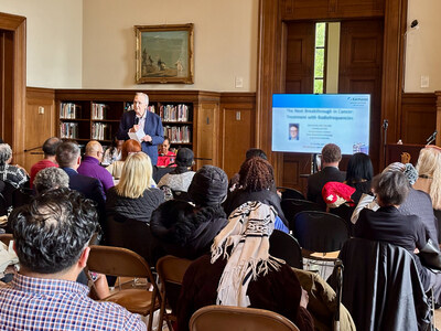 Community members attend a Community Conversations on Cancer event, hosted by Karmanos Cancer Institute's Office of Community Outreach and Engagement in partnership with the Detroit Public Library.
