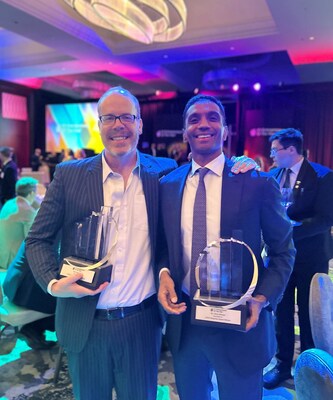 Tom Dorsett (left), Co-Founder and CEO, and Dr. Siva Mohan (right), Co-Founder, President and Chief Medical Officer of RazorMetrics, celebrate being named EY Entrepreneur Of The Year® 2025 Gulf South Award winners.