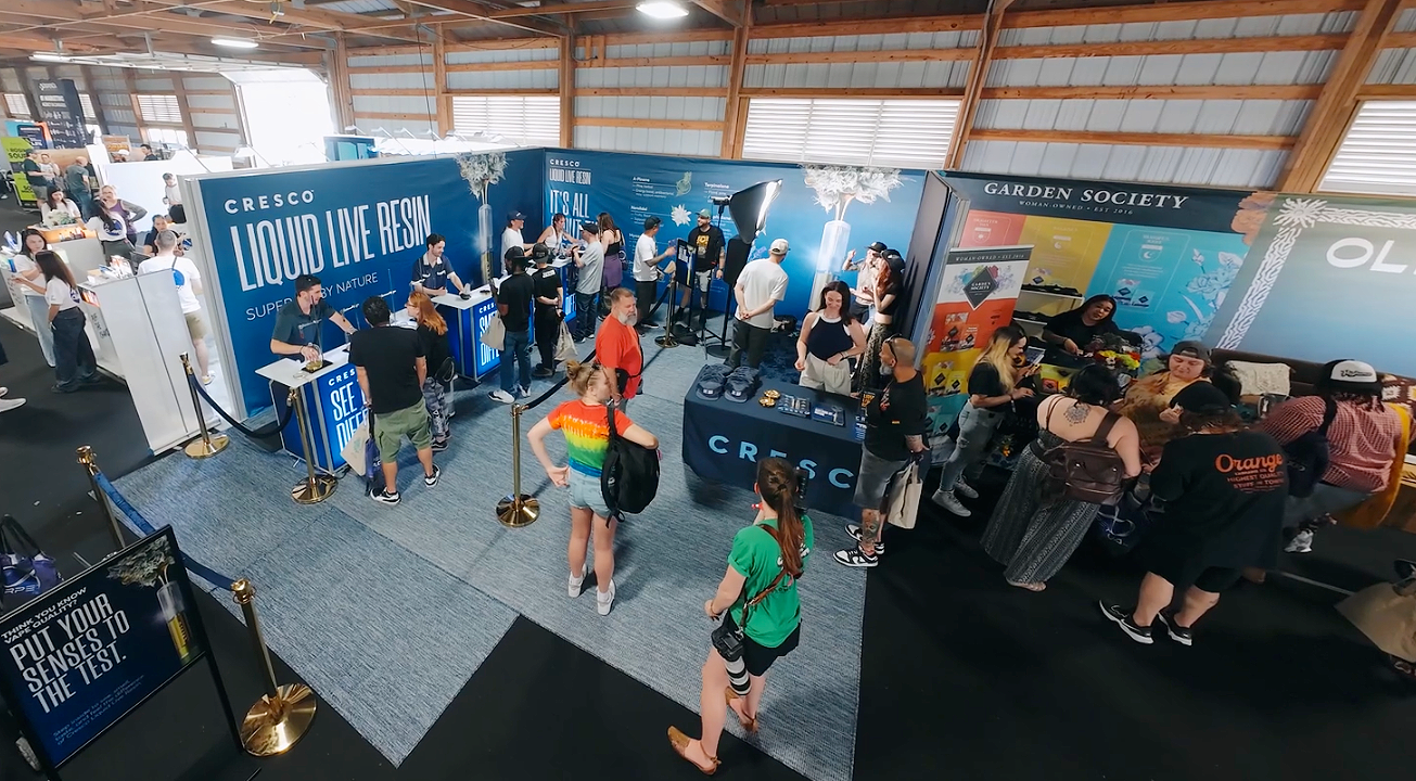 Exhibiting brands, like Cresco and Garden Society, showcase their products and connect with industry buyers at Flower Expo.