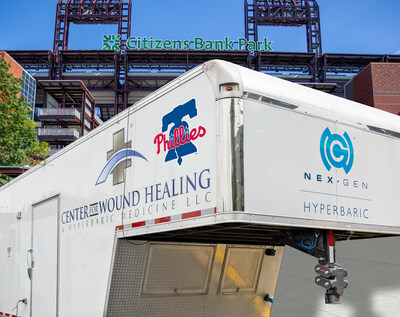 NexGen's hyperbaric oxygen therapy unit on-site at Citizens Bank Park.