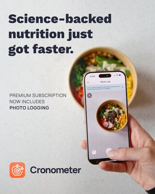 Cronometer New AI Powered Feature Photo Logging Feature. (CNW Group/Cronometer Software Inc.)