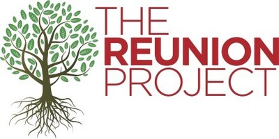 The Reunion Project red logo with image of tree with green leaves and brown trunk and roots (PRNewsfoto/The Reunion Project)