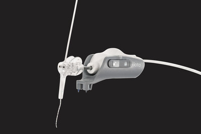 The iotaSOFT® Robotic-Assisted Cochlear Implant Insertion System advances surgery beyond the limits of the human hand with slow, consistent, and controlled electrode insertion to preserve delicate intracochlear structures. Shown with the drive unit guiding the array, iotaSOFT is FDA-authorized for patients 12 years and older, expanding access as fewer than 5% of 60M eligible patients worldwide receive implants.