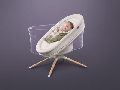Elvie Rise, the first smart, all-in-one bouncer and bassinet designed to support parents and babies alike, is available in the U.S. at Elvie.com