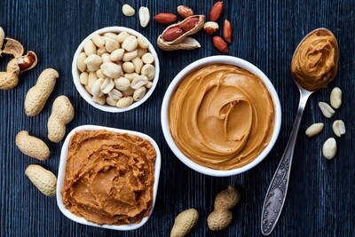 Just one serving of peanuts or peanut butter delivers seven grams of protein plus fiber, healthy fats and 19 vitamins and minerals. (PRNewsfoto/The Peanut Institute)