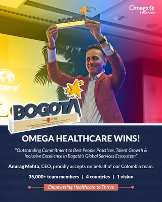 Omega Healthcare CEO and Co-Founder, Anurag Mehta, proudly accepted an award for “Outstanding Commitment to Best People Practices, Talent Growth, and Inclusive Excellence in Bogotá's Global Services Ecosystem” by Invest in Bogotá. Omega Healthcare CEO and Co-Founder, Anurag Mehta, proudly accepted an award for “Outstanding Commitment to Best People Practices, Talent Growth, and Inclusive Excellence in Bogotá's Global Services Ecosystem” by Invest in Bogotá.
