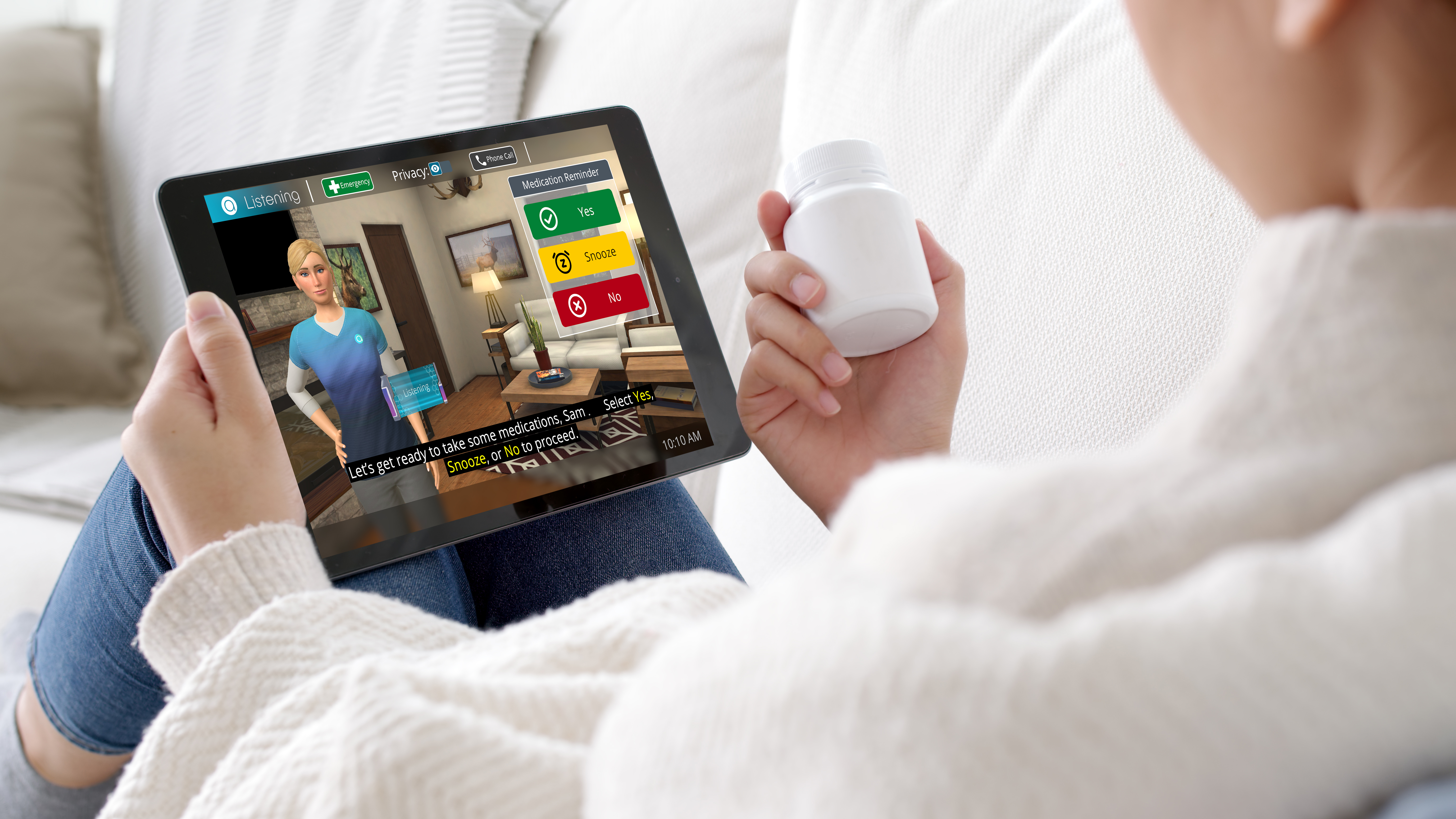 Addison Care client reviewing meds