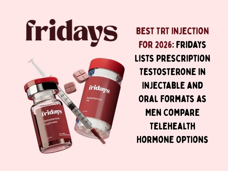 Best TRT Injection for 2026 Fridays Lists Prescription Testosterone in Injectable and Oral Formats as Men Compare Telehealth Hormone Options
