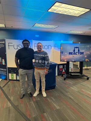 Fusion Founder and Chief Executive Officer Bryan Jakovcic (right) with Marcus Bullock, entrepreneur and keynote speaker at Fusion's annual Reactor team-building event.