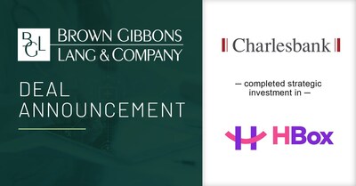 Brown Gibbons Lang & Company (BGL), a leading independent investment bank and financial advisory firm, is pleased to announce that Charlesbank Capital Partners (Charlesbank) has completed a strategic growth investment in HBox, a virtual care platform for specialty practices. BGL&rsquo;s Healthcare Technology investment banking team served as the exclusive financial advisor to Charlesbank in the transaction. The specific terms of the transaction were not disclosed.