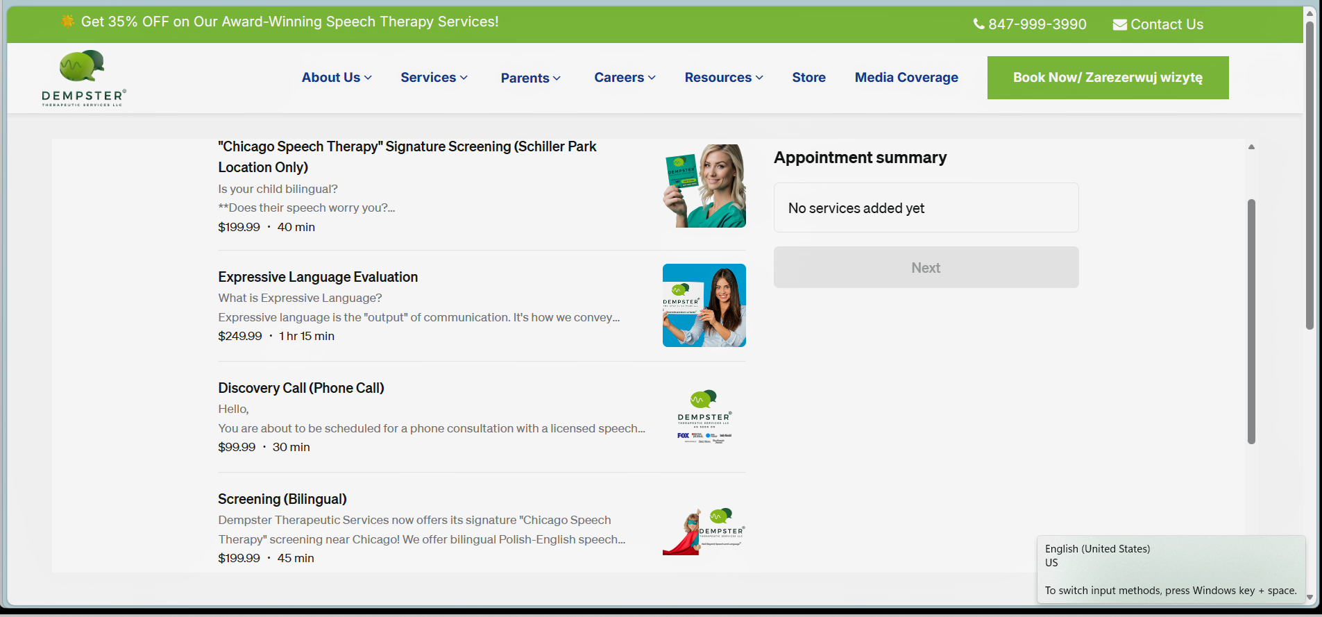 Dempster Therapeutic Services Launches &ldquo;Chicago Speech Therapy&rdquo; And &ldquo;Polski logopeda&rdquo; Digital Storefronts With Instant Online Booking, Patient Portal, And Rapid Access To Award-Winning Speech Therapy Services