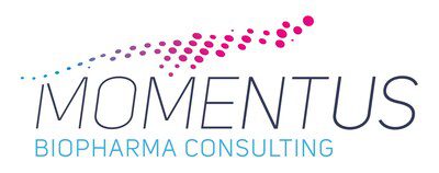 The MOMENTUS Biopharma Consulting logo embodies forward movement and transformation, capturing how insight becomes action. The dynamic design reflects our purpose-built approach: integrating technology, expertise, and strategy to accelerate access to innovative therapies and drive measurable results across the therapeutic life cycle. (PRNewsfoto/MOMENTUS Biopharma Consulting)